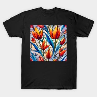 Tulip Stained Glass Art T-Shirt